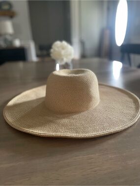 J. Crew Wide Brim Straw Sun Hat in Natural Tan